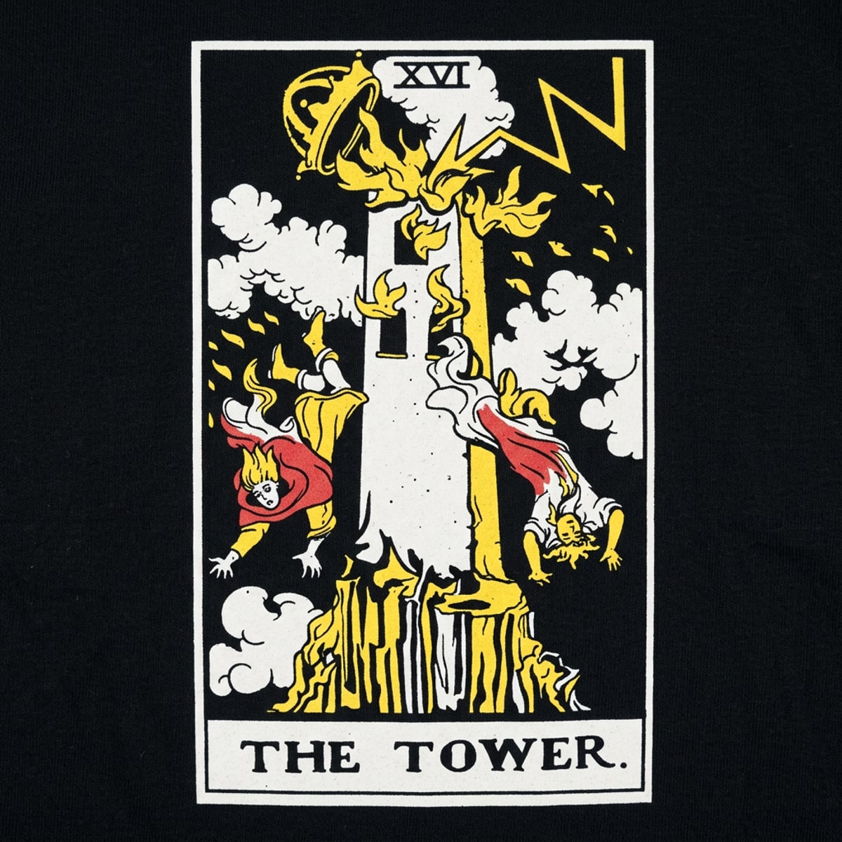 Tarot Tower, Lightning Striking Tower Card detail