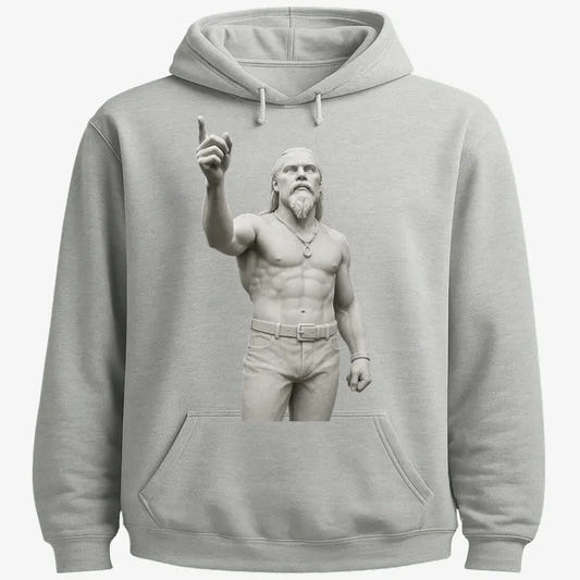 Techno Viking Statue-Hoodie-Gray Heather