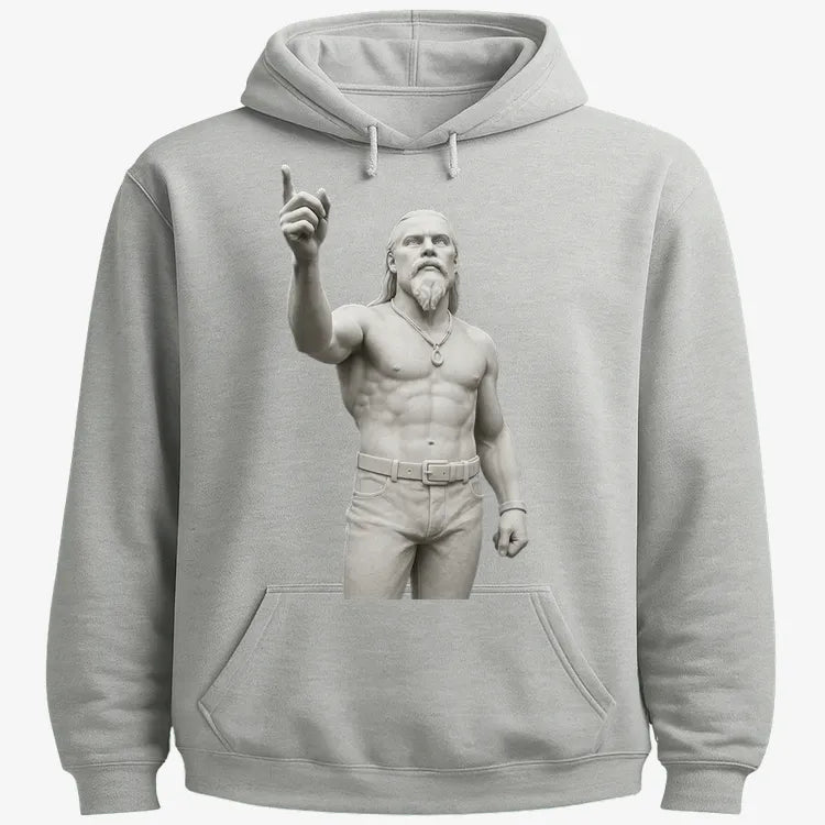 Techno Viking Statue-Hoodie-Gray Heather