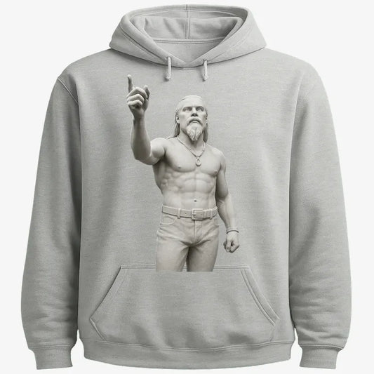 Techno Viking Statue-Hoodie-Gray Heather