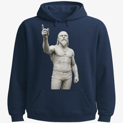 Techno Viking Statue-Hoodie-Navy Blue