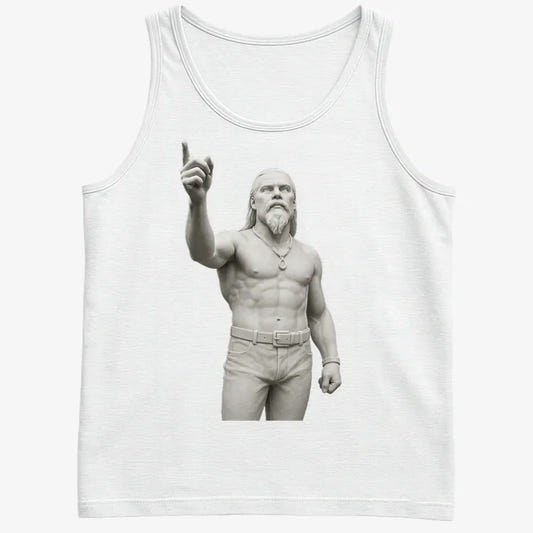 Techno Viking Statue-Men's Tank Top-White