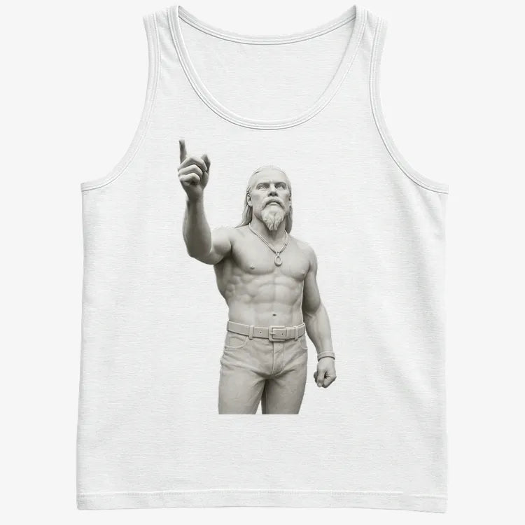 Techno Viking Statue-Men's Tank Top-White