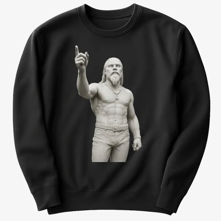 Techno Viking Statue-Sweater-Black