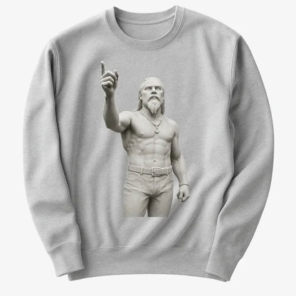 Techno Viking Statue-Sweater-Gray Heather