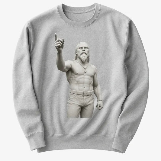Techno Viking Statue-Sweater-Gray Heather