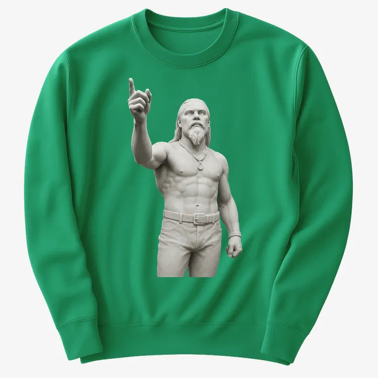 Techno Viking Statue-Sweater-Green