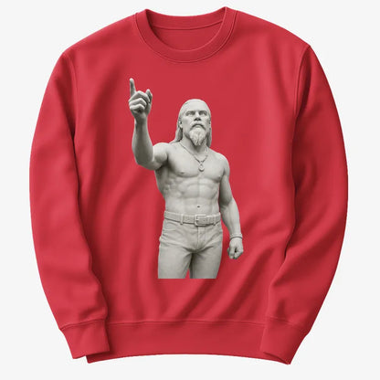 Techno Viking Statue-Sweater-Red
