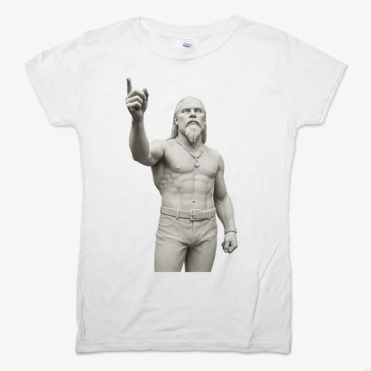 Techno Viking Statue-Women's T-Shirt-Snow
