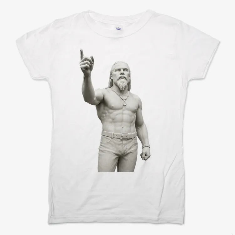 Techno Viking Statue-Women's T-Shirt-Snow