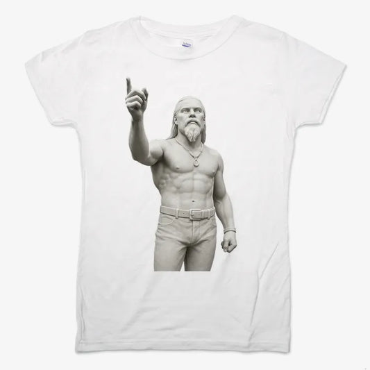 Techno Viking Statue-Women's T-Shirt-Snow
