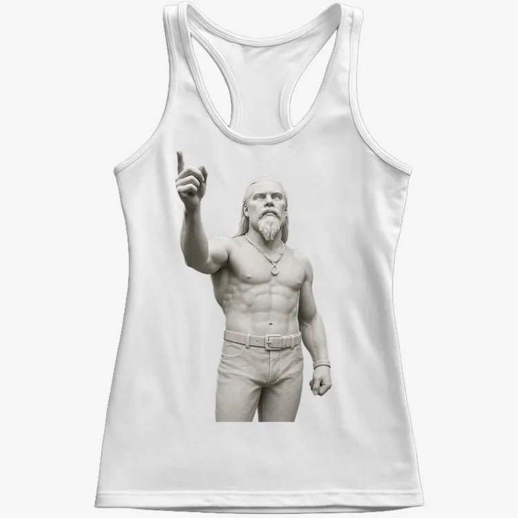 Techno Viking Statue-Women's Tank Top-Snow