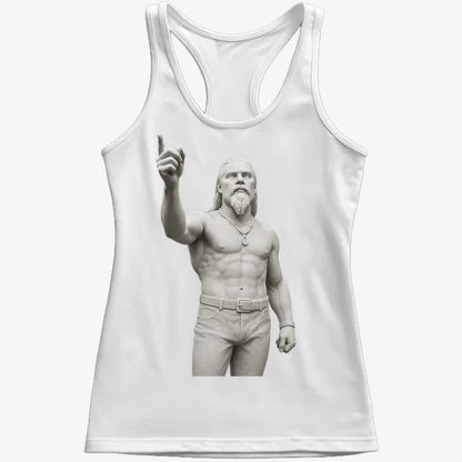 Techno Viking Statue-Women's Tank Top-Snow