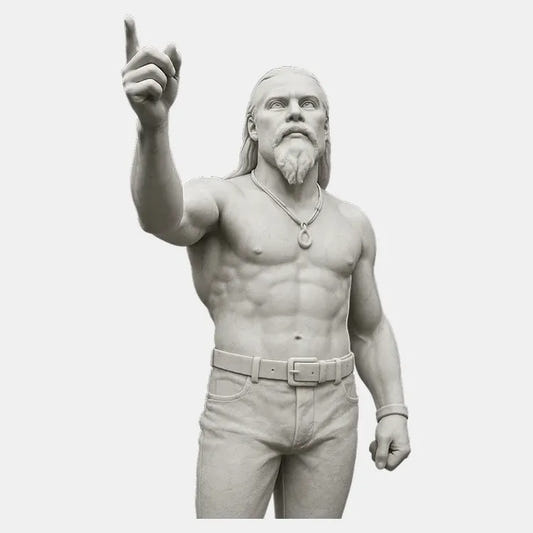 Techno Viking Statue graphic tee design