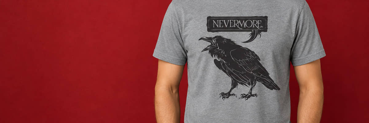 Tee Time deal of the day: Nevermore Raven Quoting Edgar Allan Poe's Poem — $6