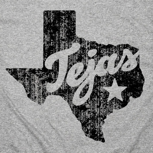 Tejas Texas State Silhouette with Lone Star detail
