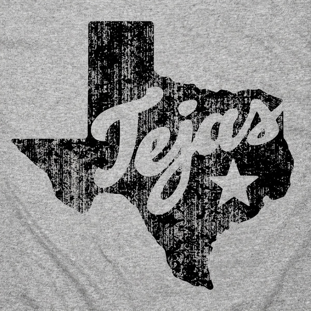 Tejas Texas State Silhouette with Lone Star detail