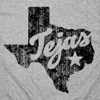 Tejas Texas State Silhouette with Lone Star detail