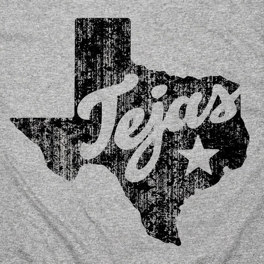 Tejas Texas State Silhouette with Lone Star detail