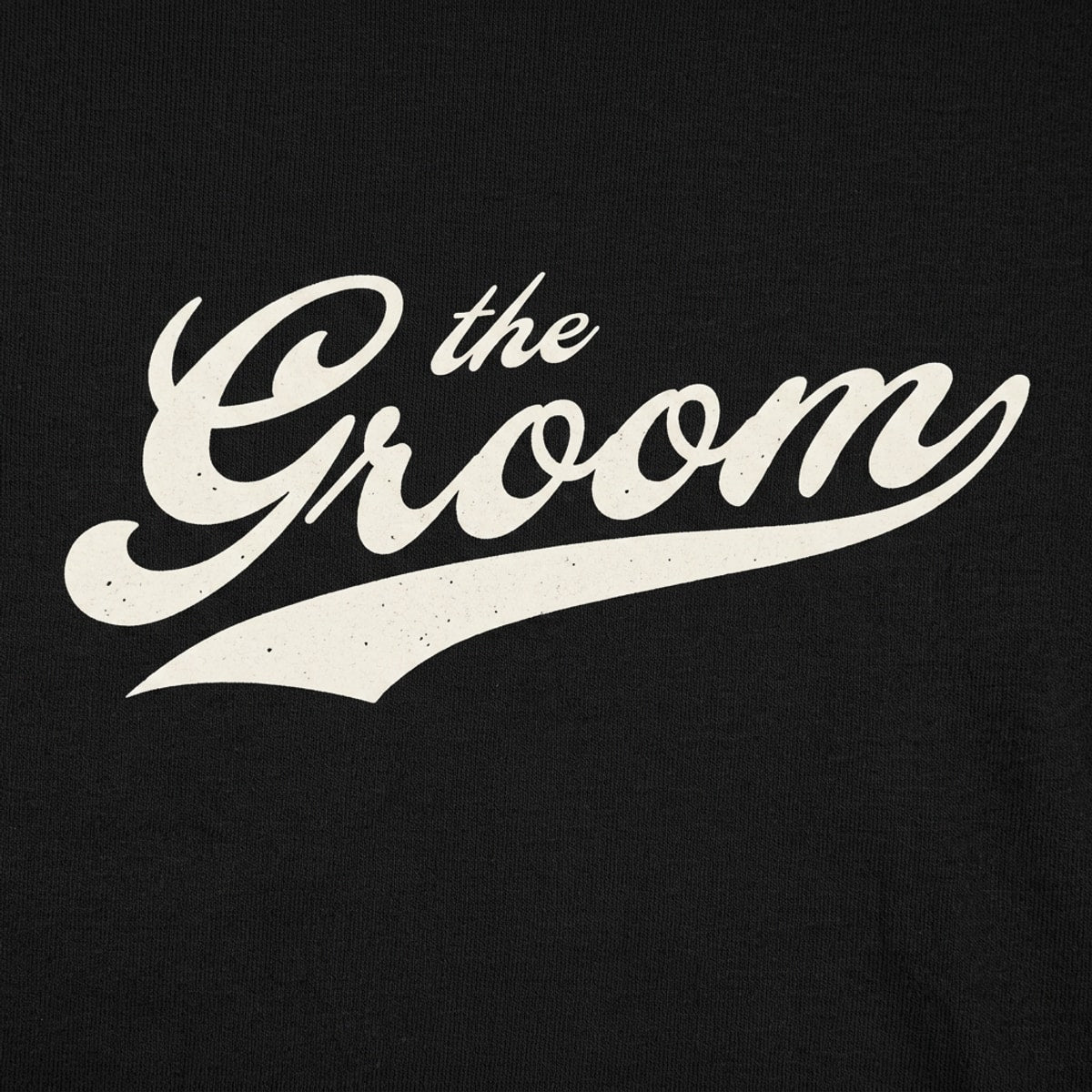 The Groom Varsity Script Wedding Design detail