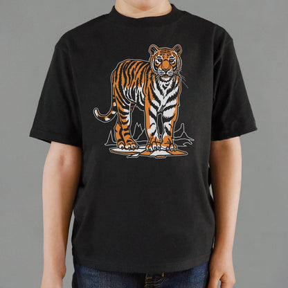 Tiger Standing on Mountain Ridge
