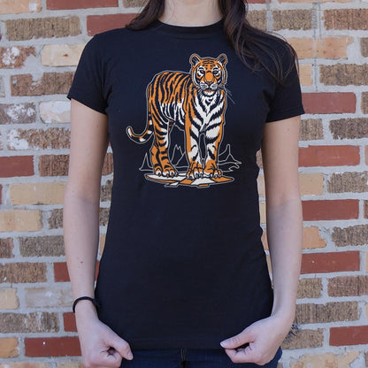 Tiger Standing on Mountain Ridge