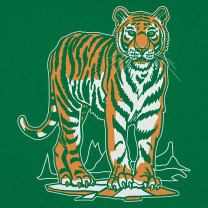 Tiger Standing on Mountain Ridge