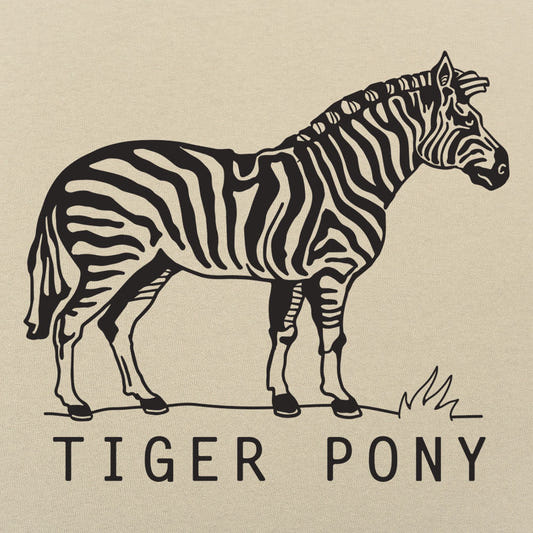 Tiger Pony Striped Zebra Pun Illustration graphic Unisex Heavyweight T-Shirt in Sand