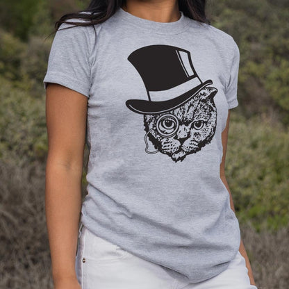 Top Hat Cat with Monocle Fancy Feline Gentleman