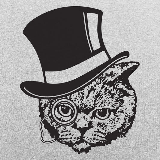 Top Hat Cat with Monocle Fancy Feline Gentleman graphic tee design