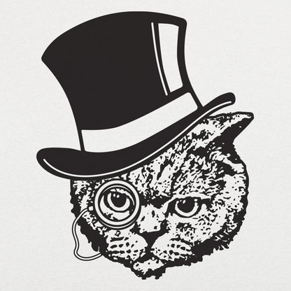 Top Hat Cat with Monocle Fancy Feline Gentleman