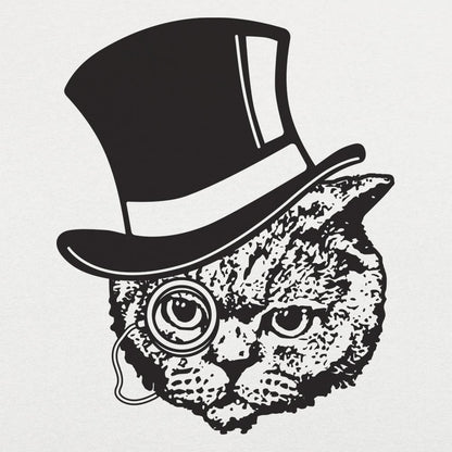 Top Hat Cat with Monocle Fancy Feline Gentleman