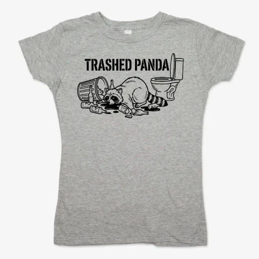 Trashed Panda Tee graphic Women's T-Shirt in Gray Granite