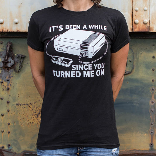 It's Been A While Since You Turned Me On Retro Gaming Console graphic Women's T-Shirt in Midnight
