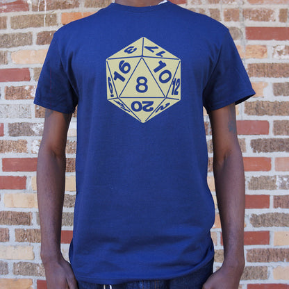 20-Sided Die D20 Tabletop Gaming Dice graphic Unisex Heavyweight T-Shirt in Navy Blue