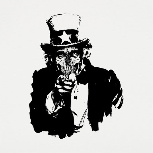 Uncle Corpse Skeleton Uncle Sam Recruitment Poster graphic tee design