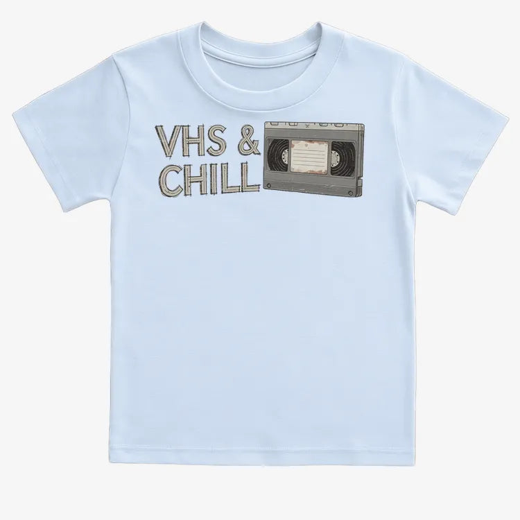 VHS & Chill Vintage Vibe-Kids T-Shirt-Blue