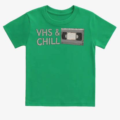 VHS & Chill Vintage Vibe-Kids T-Shirt-Green