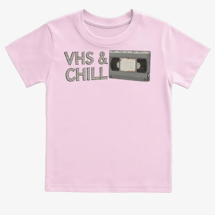 VHS & Chill Vintage Vibe-Kids T-Shirt-Pink