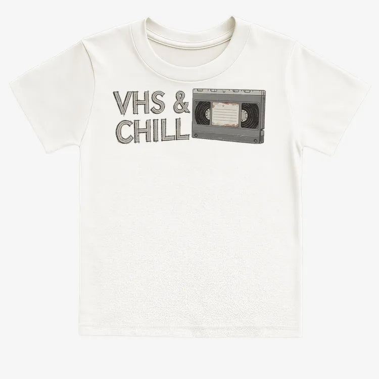VHS & Chill Vintage Vibe-Kids T-Shirt-White