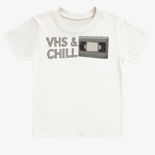 VHS & Chill Vintage Vibe-Kids T-Shirt-White