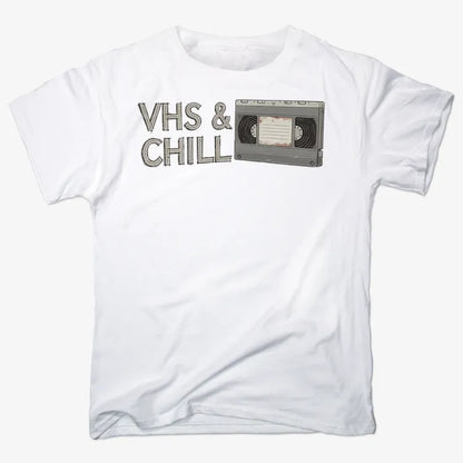 VHS & Chill Vintage Vibe-Men's T-Shirt-White