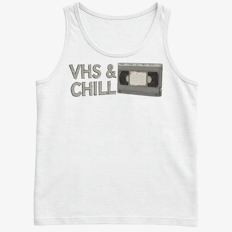 VHS & Chill Vintage Vibe-Men's Tank Top-White