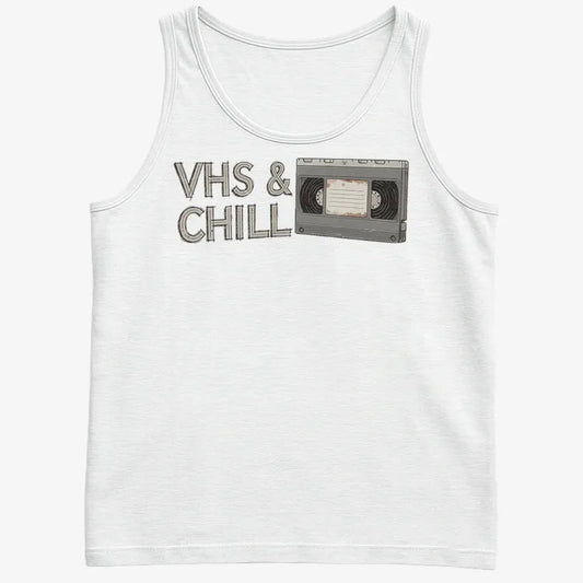 VHS & Chill Vintage Vibe-Men's Tank Top-White