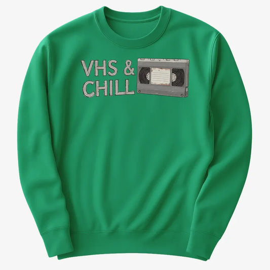 VHS & Chill Vintage Vibe-Sweater-Green