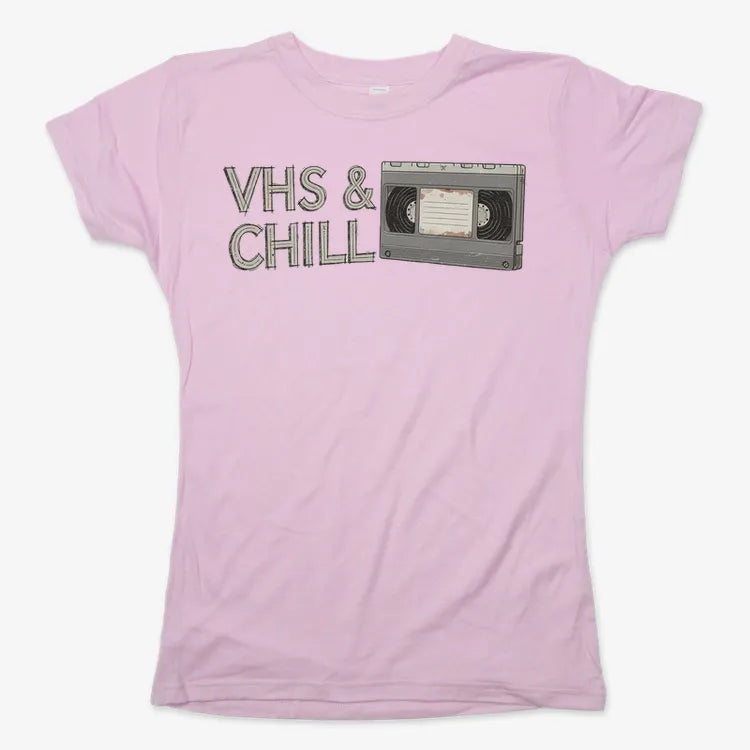 VHS & Chill Vintage Vibe-Women's T-Shirt-Soft Pink