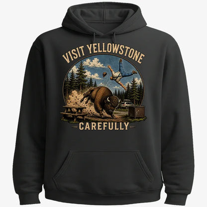 Visit Yellowstone Carefully-Hoodie-Black