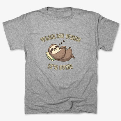 Wake Me When It's Over Sloth Vibe-Men's T-Shirt-Gray Heather