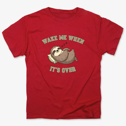 Wake Me When It's Over Sloth Vibe-Men's T-Shirt-Red