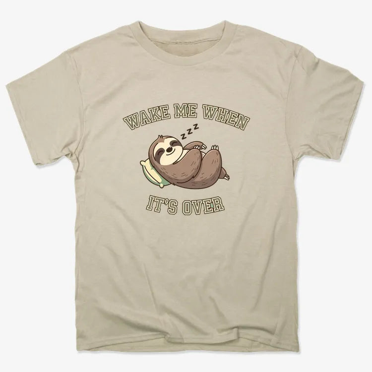 Wake Me When It's Over Sloth Vibe-Men's T-Shirt-Sand